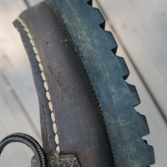 Vintage 90s y2k Eastland Brown Oiled Leather Moc Toe Lace-up Boots Men's 9 - Picture 15 of 15